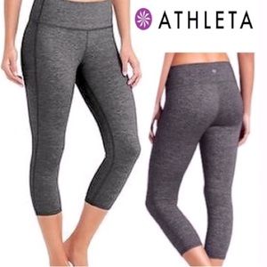 ATHLETA Gray Odyssey Chaturanga Capri Leggings Womens 1X